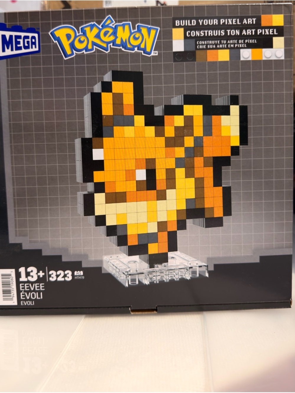 Mega Pokémon Pixel Art Eevee Build Kit - Yellow & Brown